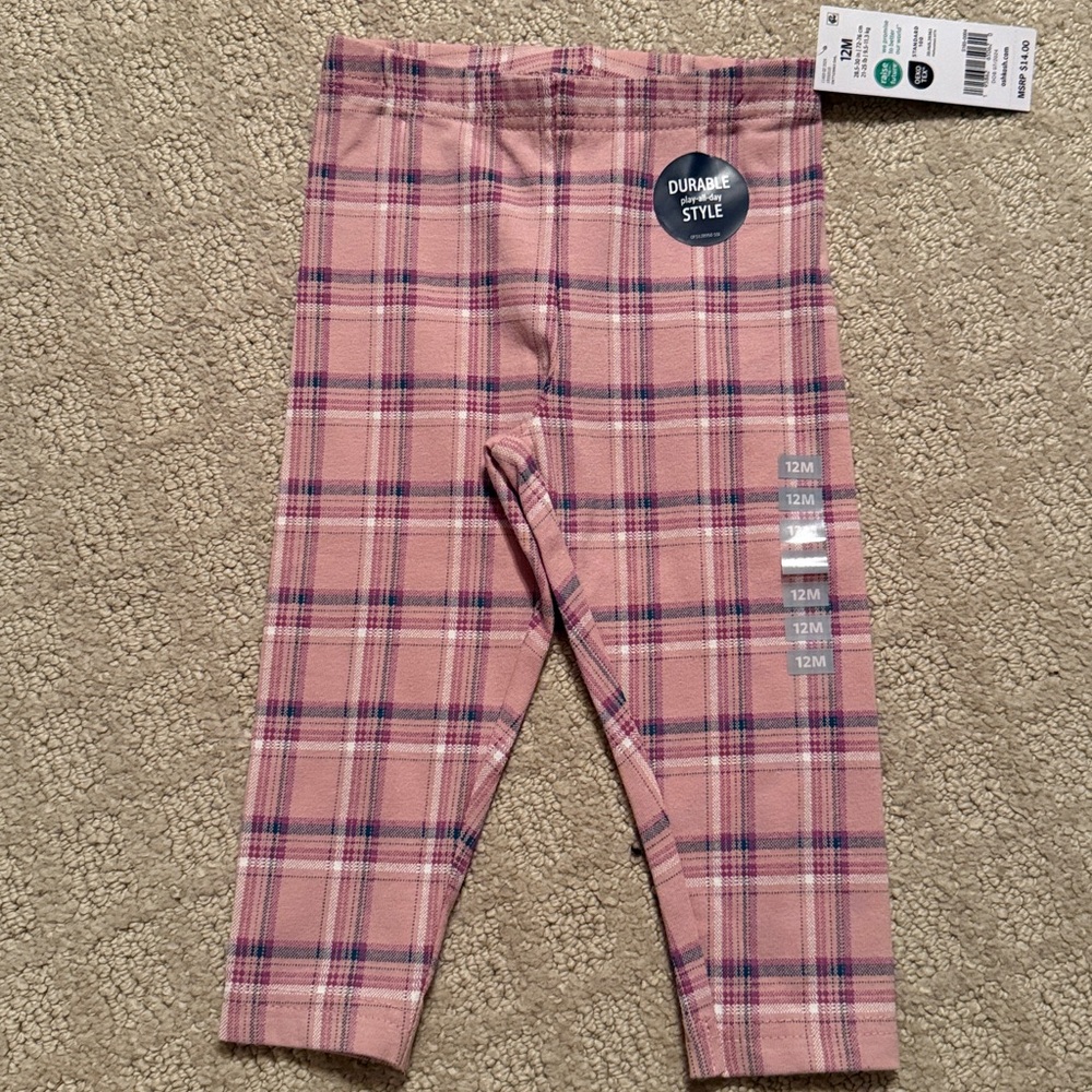 OshKosh B'gosh Pink Plaid Leggings